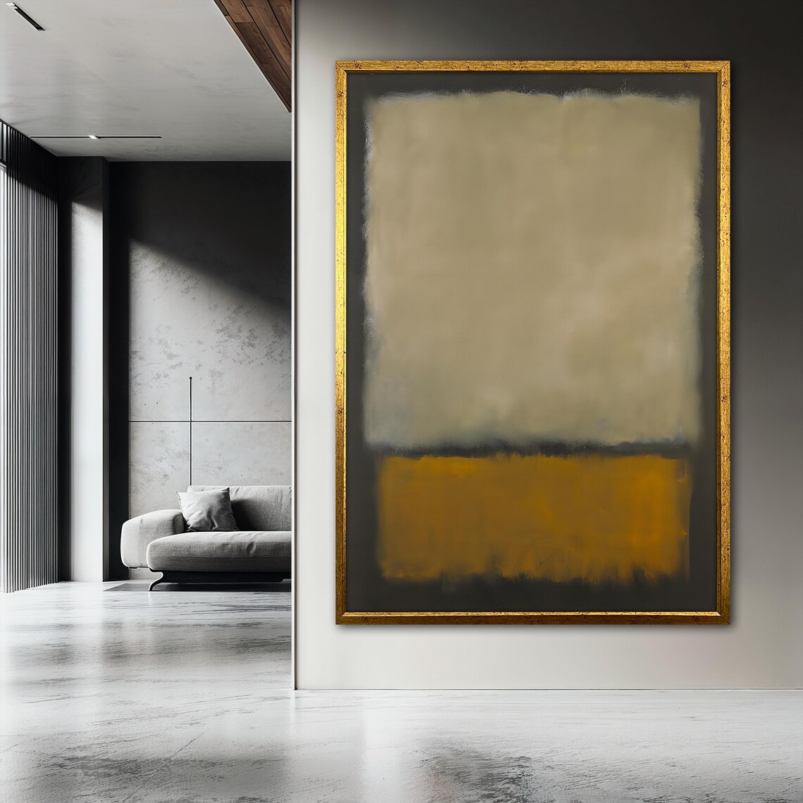 Mark Rothko Style Beige Ochre Minimalist Color Field Art Poster - Image 3