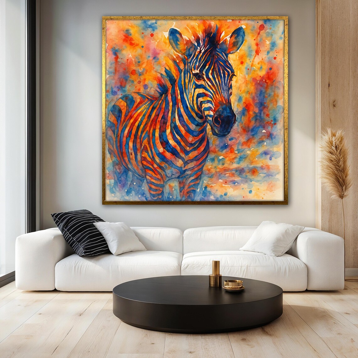 Colorful Zebra Painting, Safari Animal Decor - Image 3