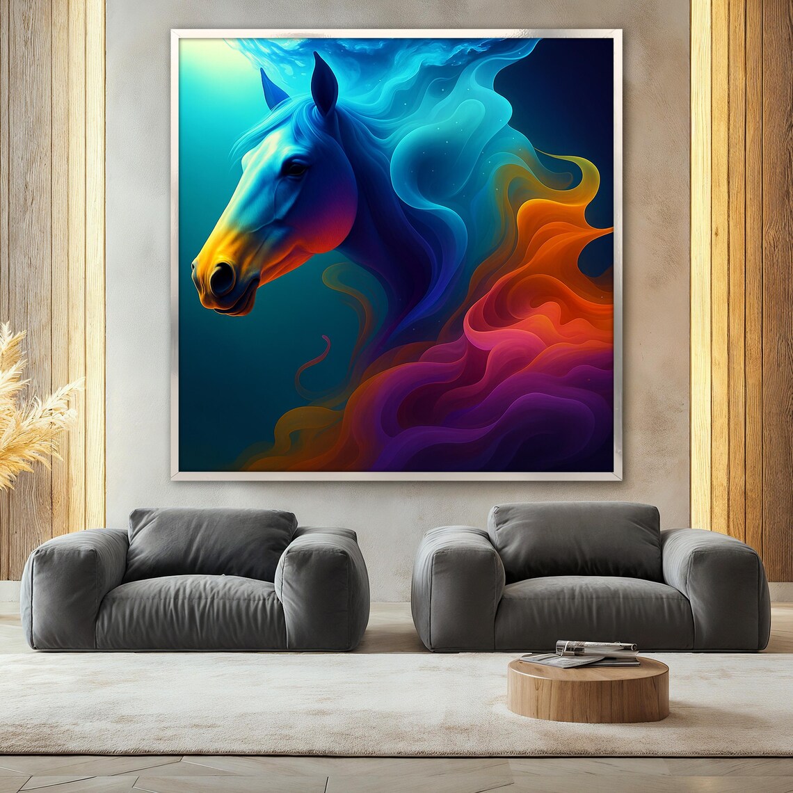 Horse Painting, Fantasy Animal Abstract Art Print - Image 2
