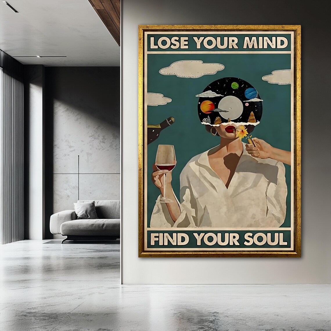 Lose Your Mind Find Your Soul, Surreal Woman Poster - Image 3