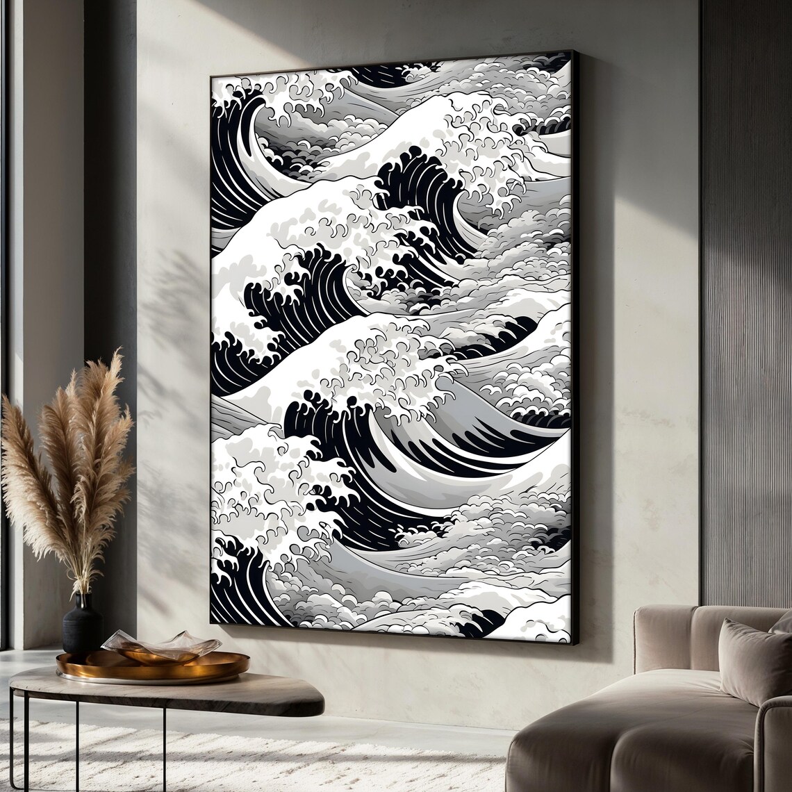 Kanagawa Wave Painting, Japanese Woodblock Style