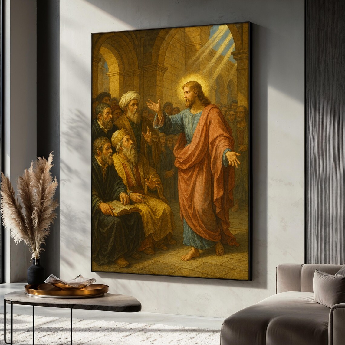 Jesus Teaching In The Temple, Gospel Wisdom Art