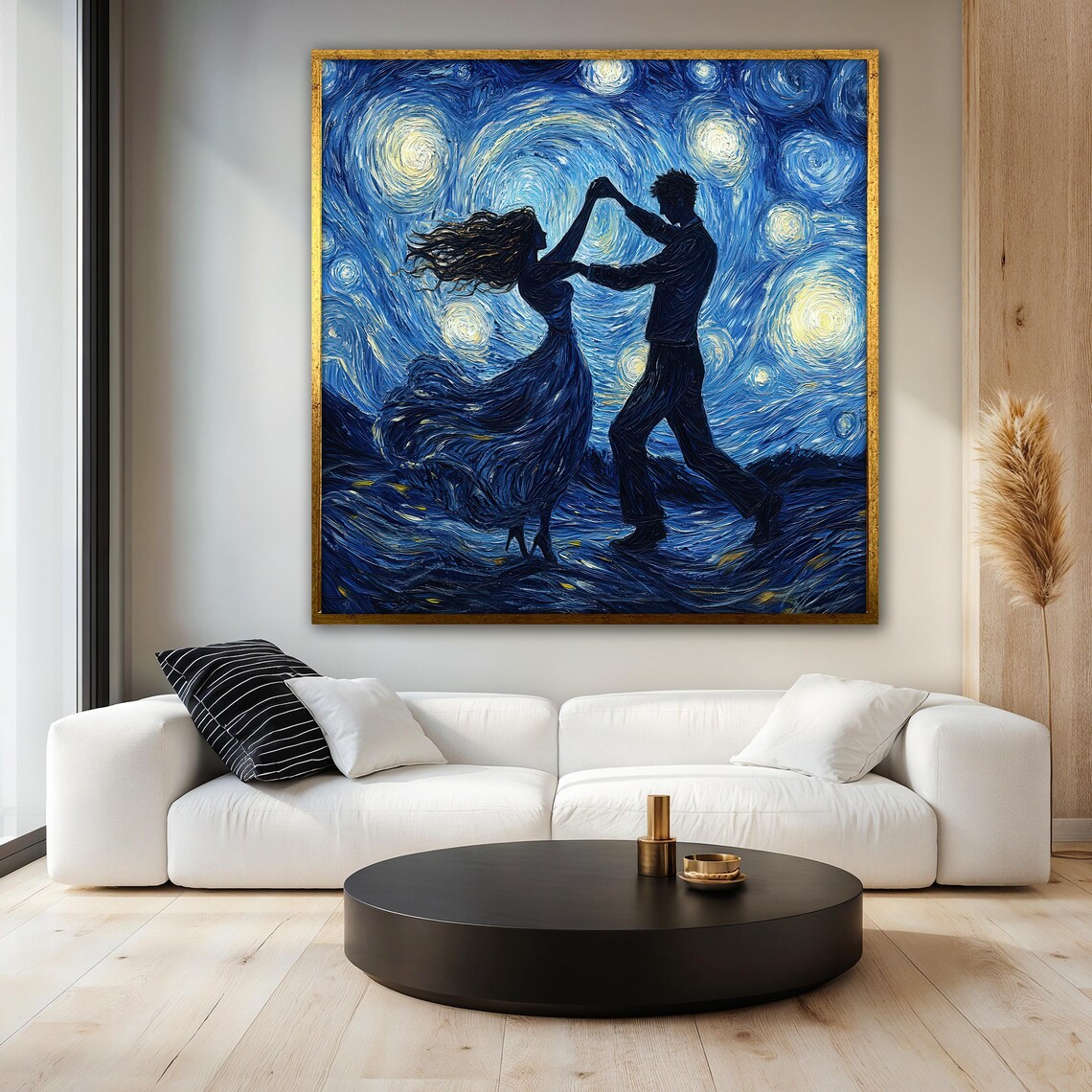 Van Gogh-Inspired Dancing Couple Starry Night Art Print - Image 3