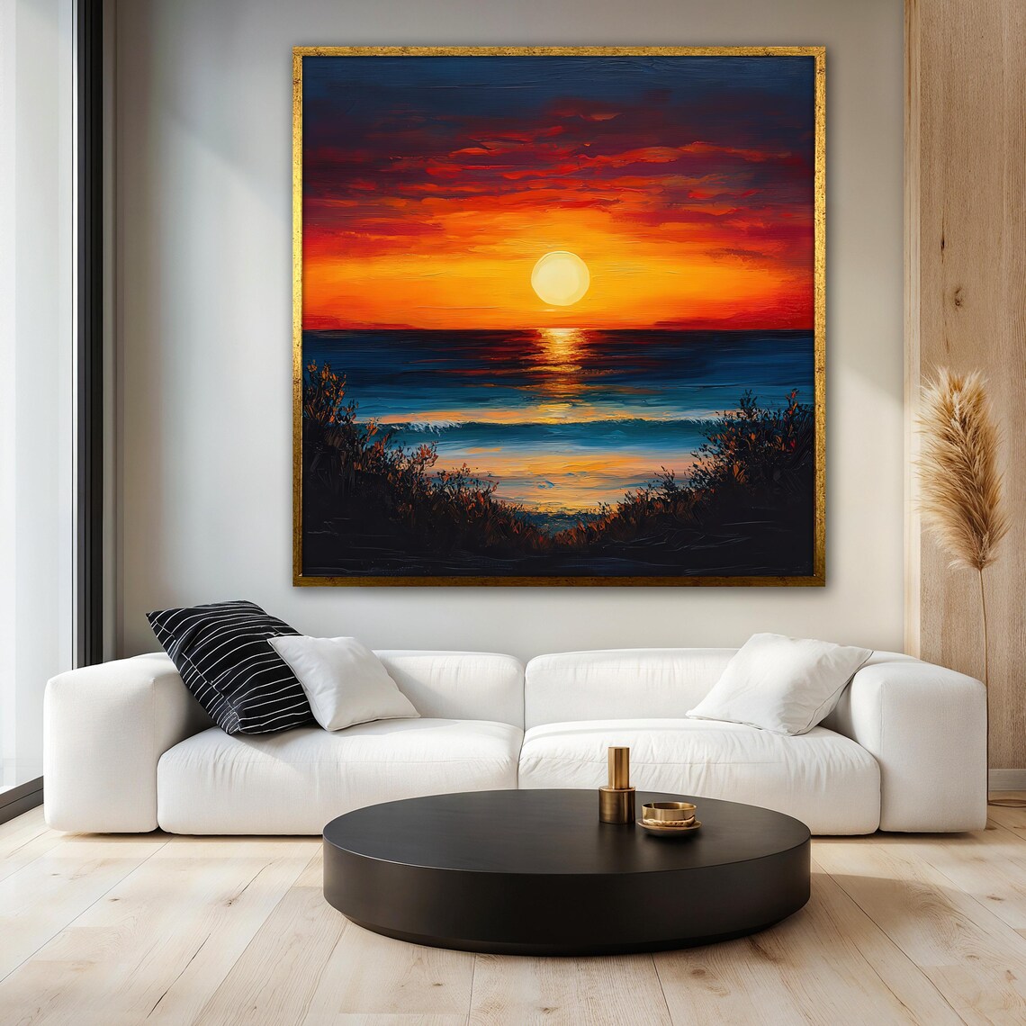 Sunset Painting With Ocean View, Coastal Wall Art - Image 3