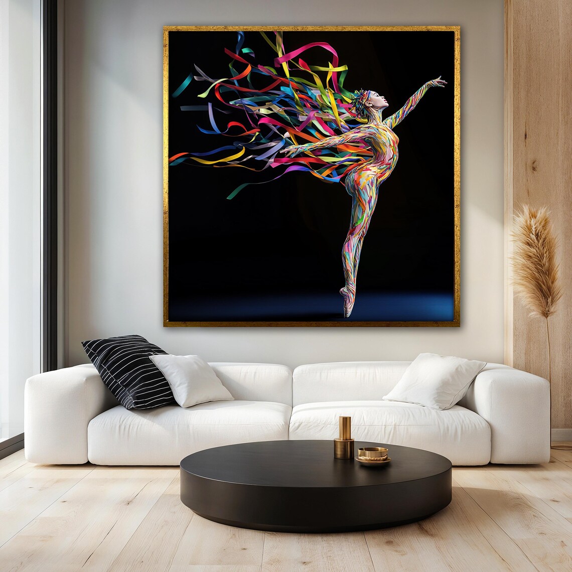Colorful Dancer, Modern Abstract Ribbon Art - Image 3