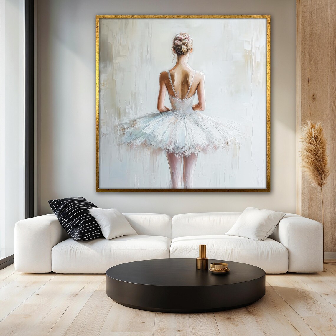 White Ballerina Painting, Elegant Ballet Room Decor - Image 3
