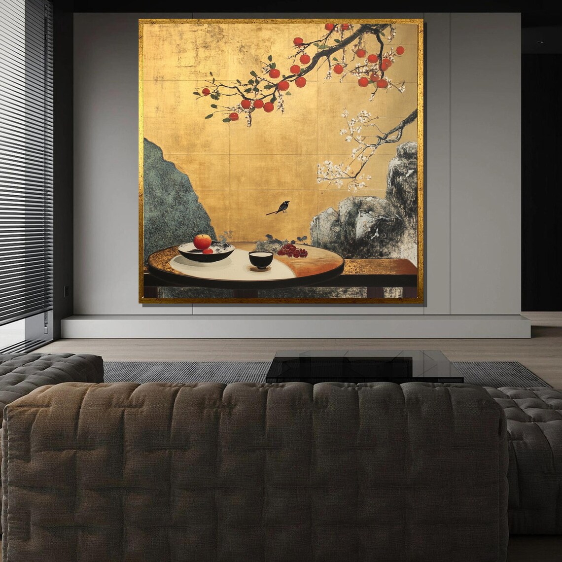 Traditional Japanese Still Life, Zen Fruit And Tea Decor - Image 3