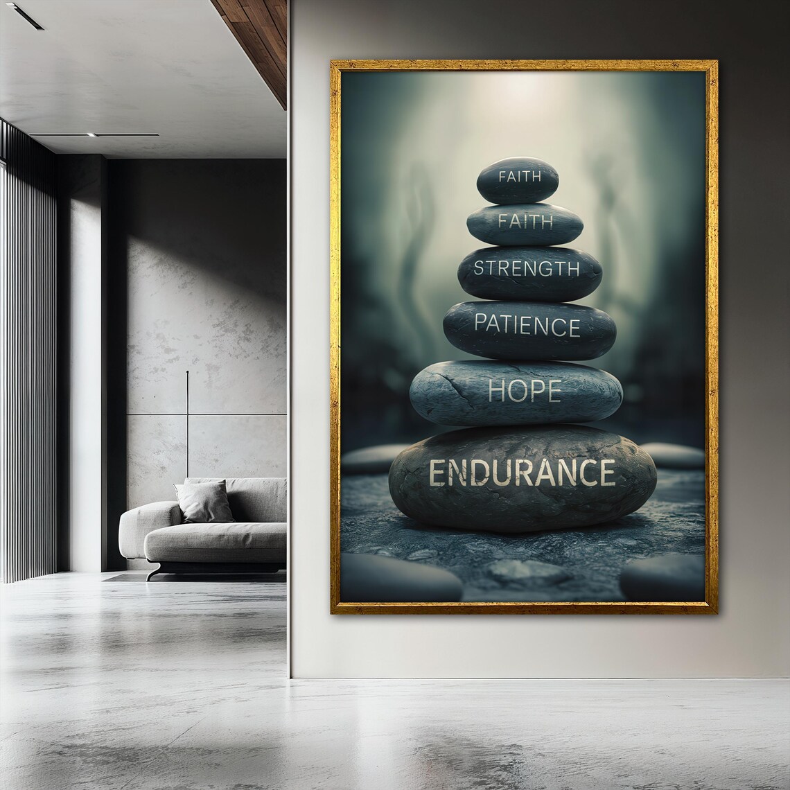 Faith Strength Patience Hope Endurance, Zen Decor - Image 3