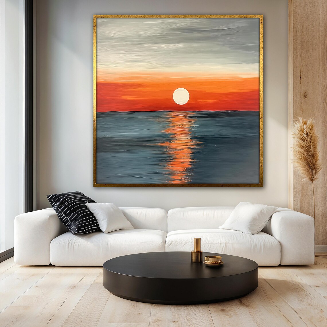 Minimalist Sunset Art Print, Abstract Ocean Decor - Image 3
