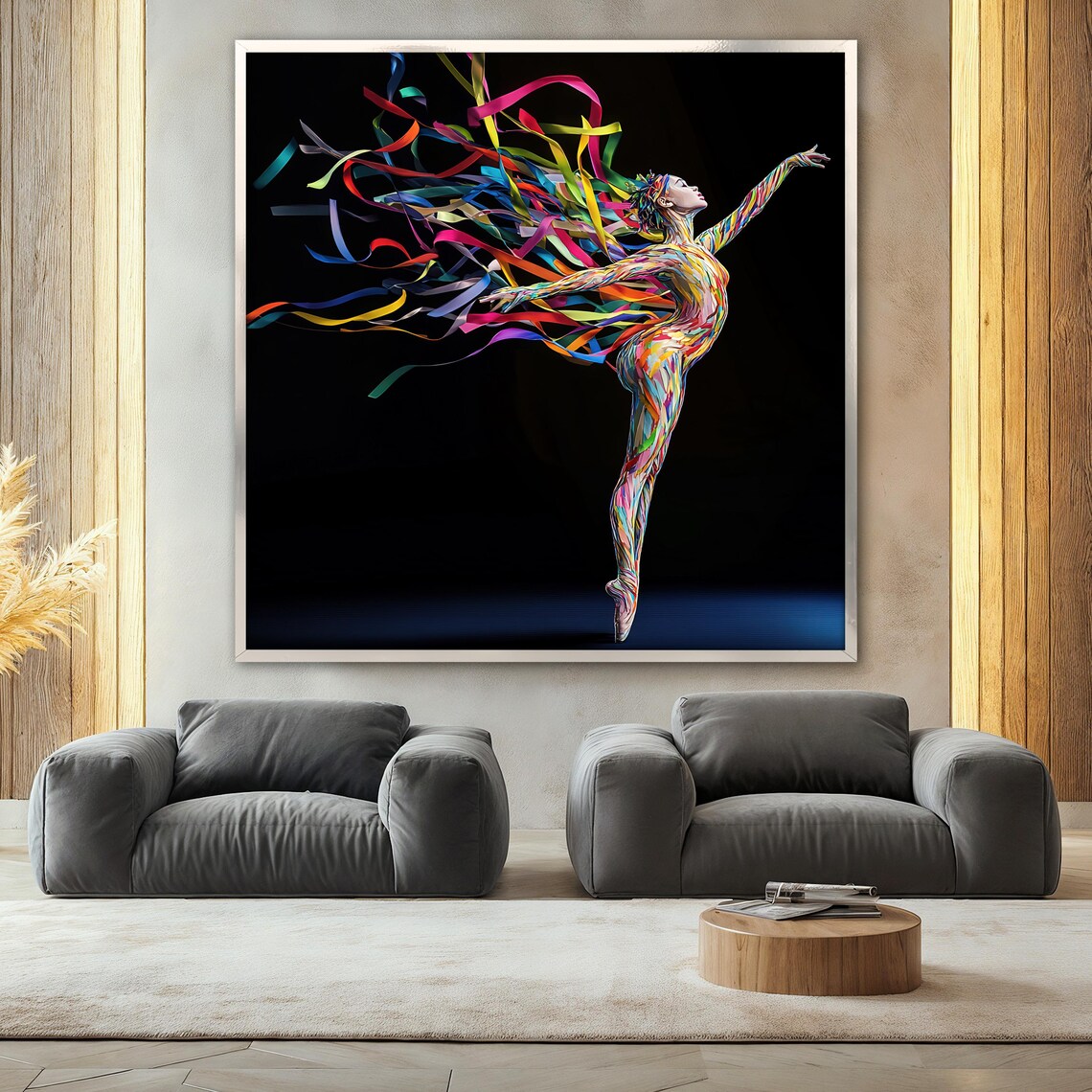 Colorful Dancer, Modern Abstract Ribbon Art - Image 2