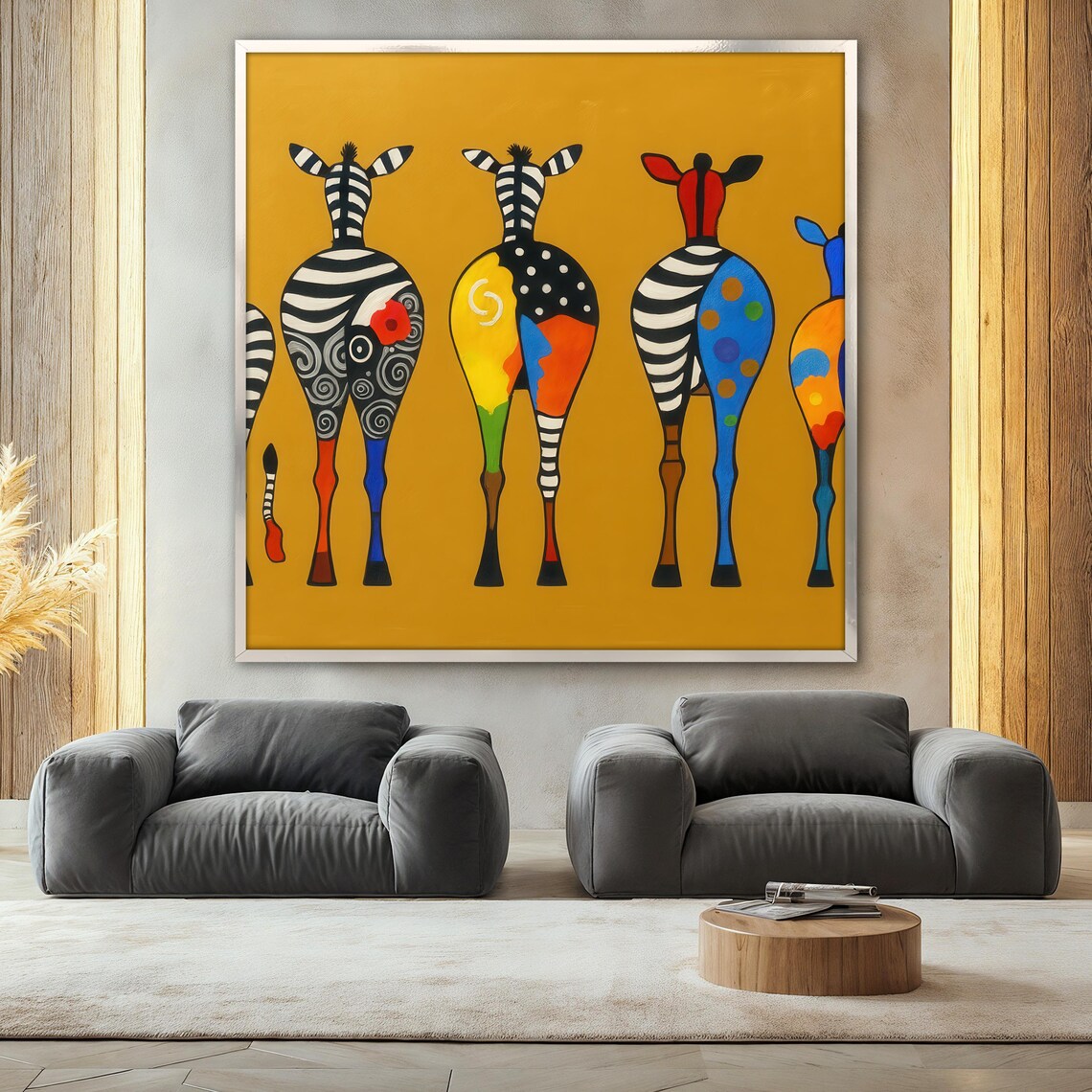 Colorful Zebra Painting, Abstract Animal Art Print - Image 2