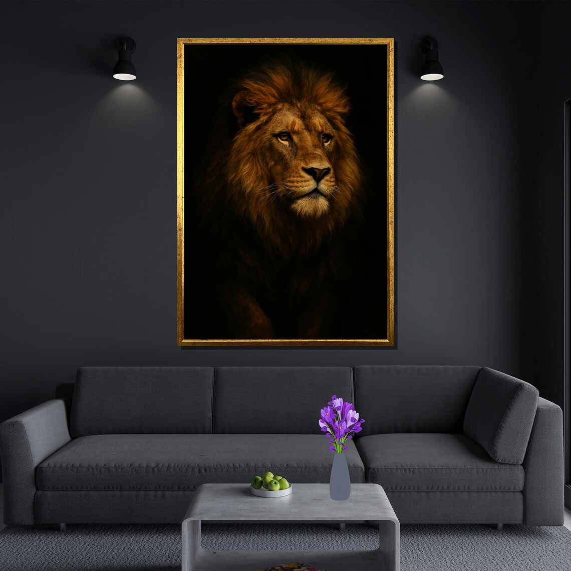 Majestic Lion Painting, Powerful Wildlife Decor - Image 3