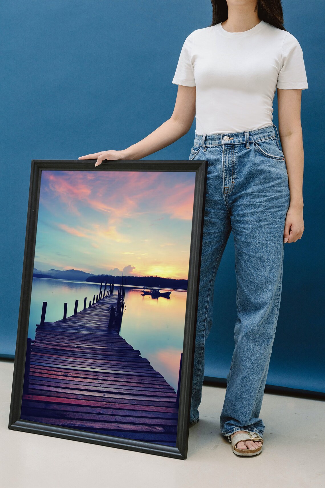Sunrise Pier Poster Wooden Dock Over Calm Colorful Morning Water - Image 3