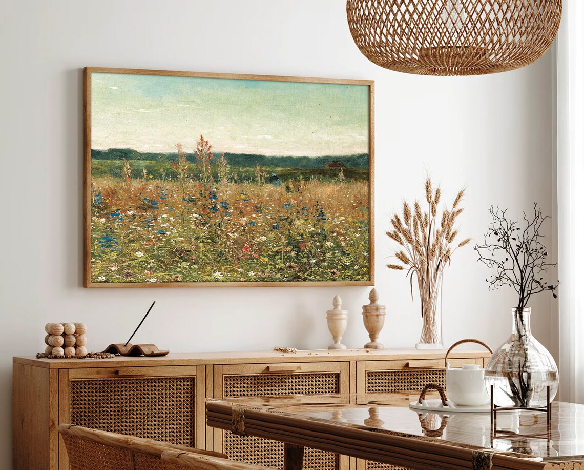 Wildflower Meadow Colorful Blooms Impressionist Field Painting Poster - Image 2