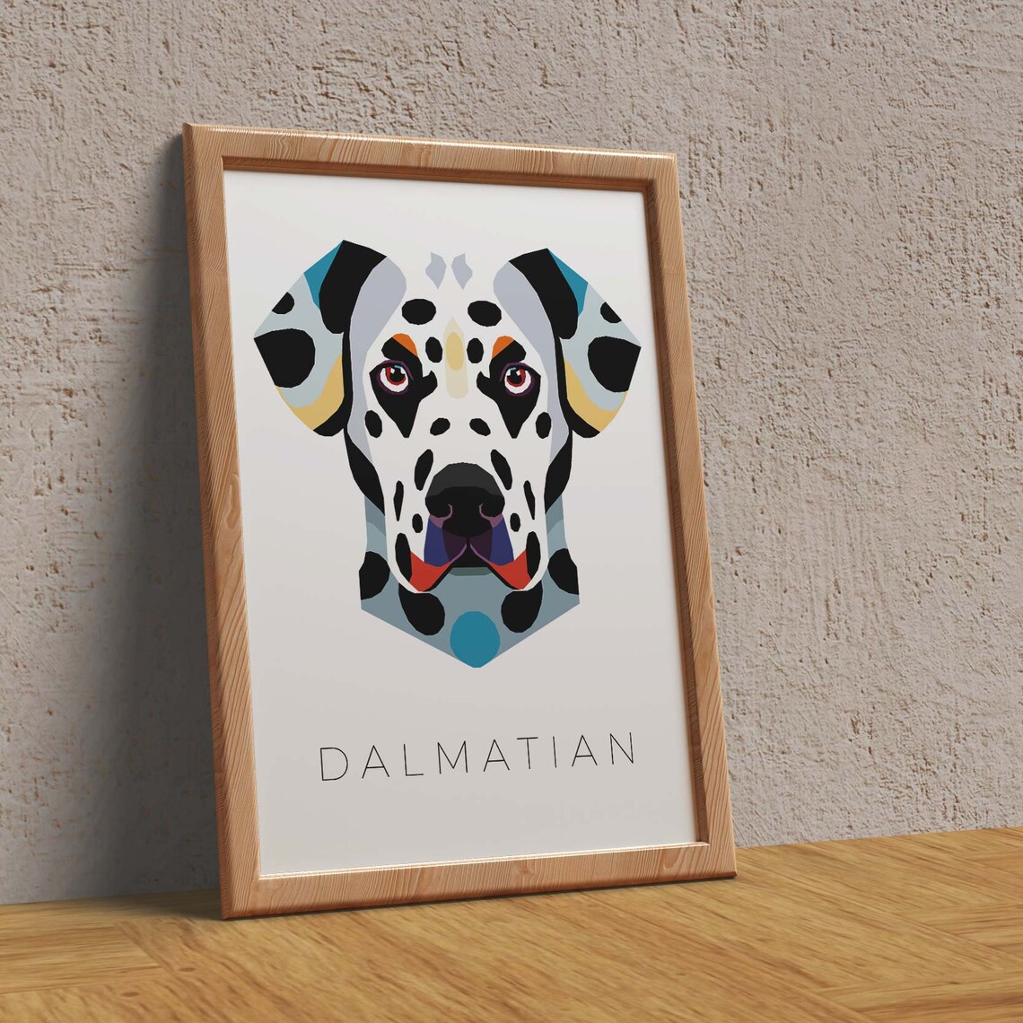 Dalmatian Geometric Pop Art Spotted Dog Portrait Wall Art Decor - Image 3