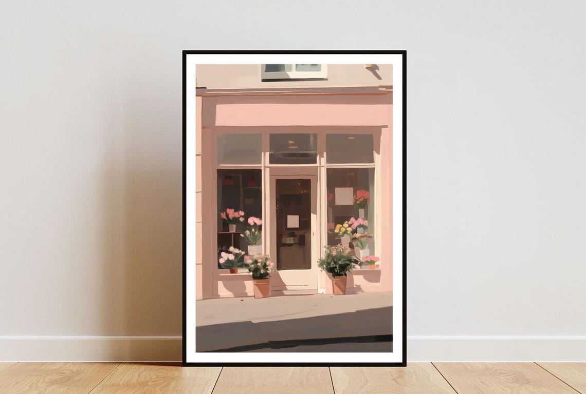 Florist Poster Pastel Print Florist Wall Art Flower Art Poster Flower Print Florist Flowers Wall Art Vintage Poster Pink Poster