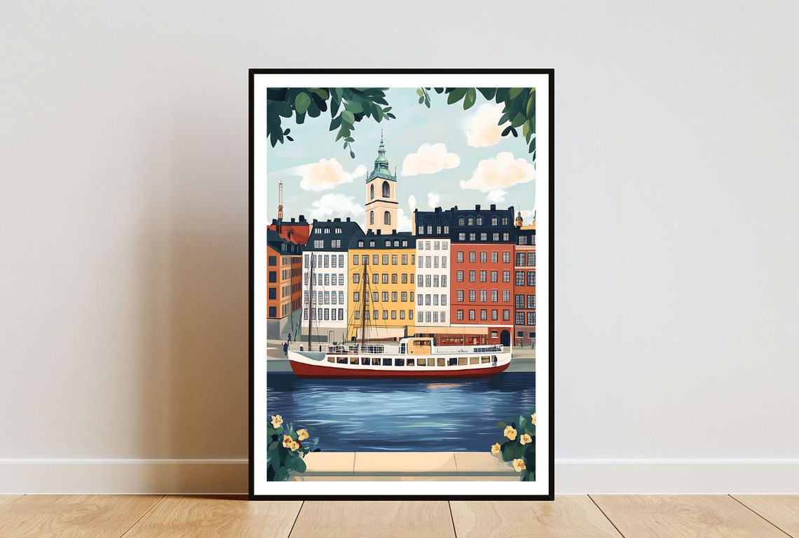Stockholm Poster Scandinavia Print Sweden Wall Art Travel Poster Swedish Print Stockholm Sweden Stockholm Wall Art Stockholm Print