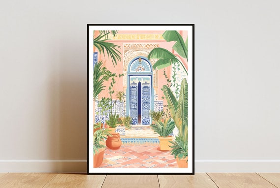 Marrakesh Poster Marrakesh Print Marrakesh Wall Art Travel Poster Morocco Print Marrakesh Morocco African Wall Art Pastel Art