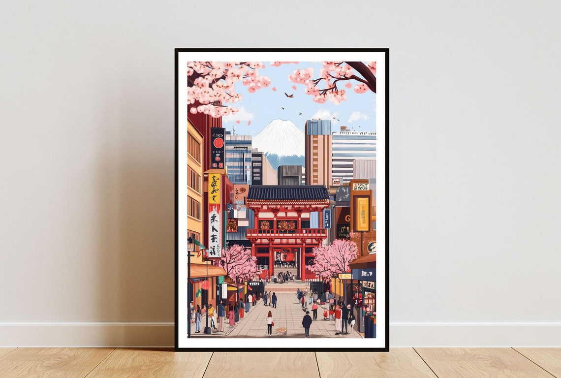 Tokyo Poster Japanese Print Japan Wall Art Travel Poster Tokyo Print Tokyo Japan Mount Fuji Wall Art Japan Poster Japanese Decor