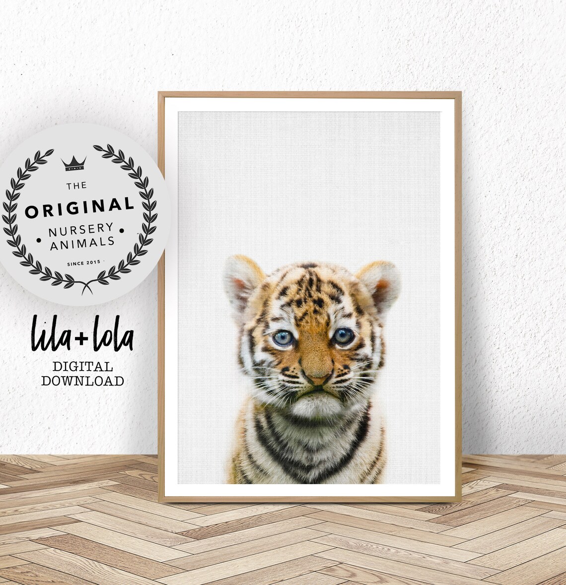 Baby Tiger Art Print, Safari Nursery Animal