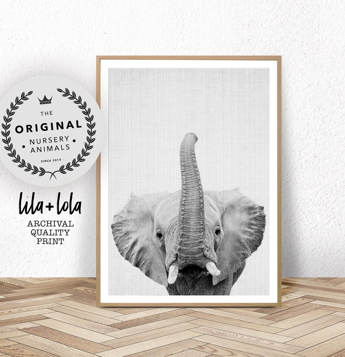 Elephant Nursery Safari Animal Art Print