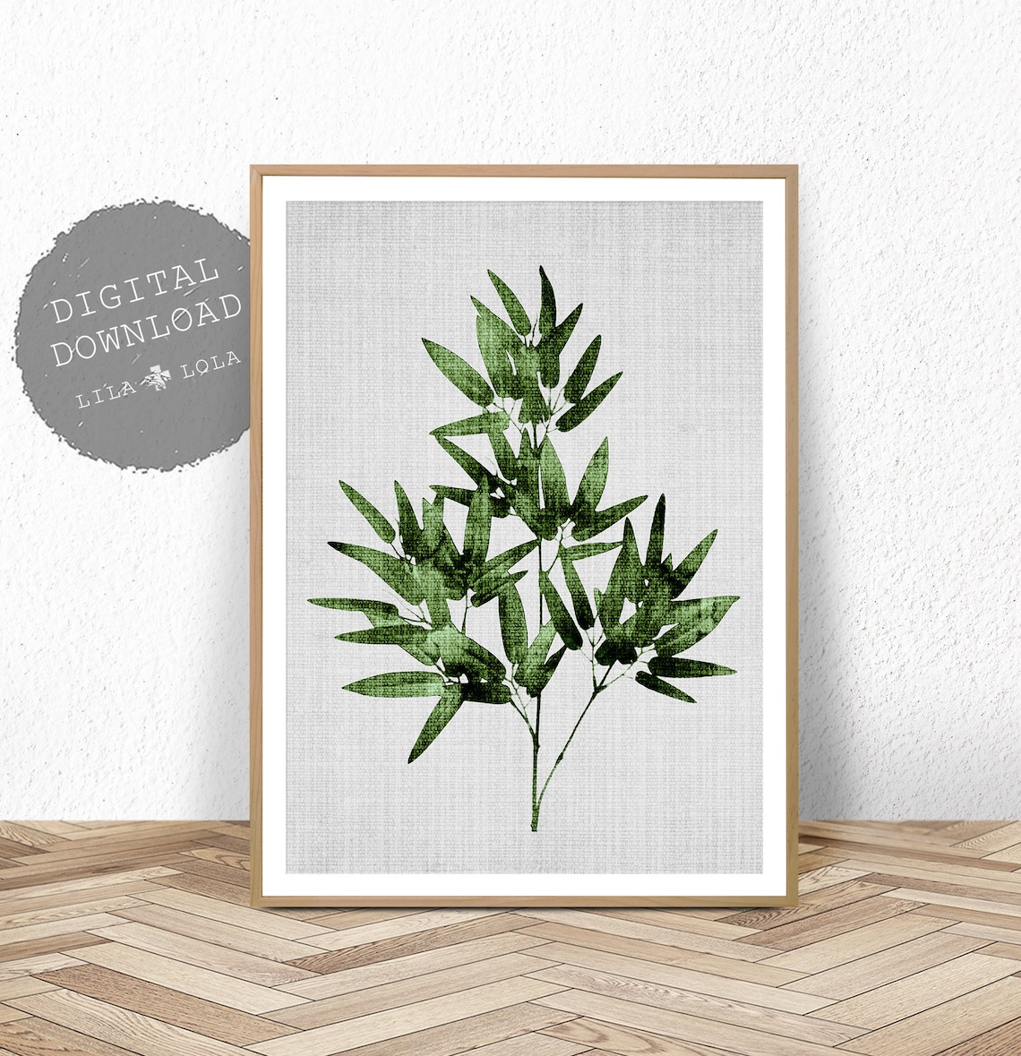 Bamboo Leaf Print, Tropical Botanical Art Print