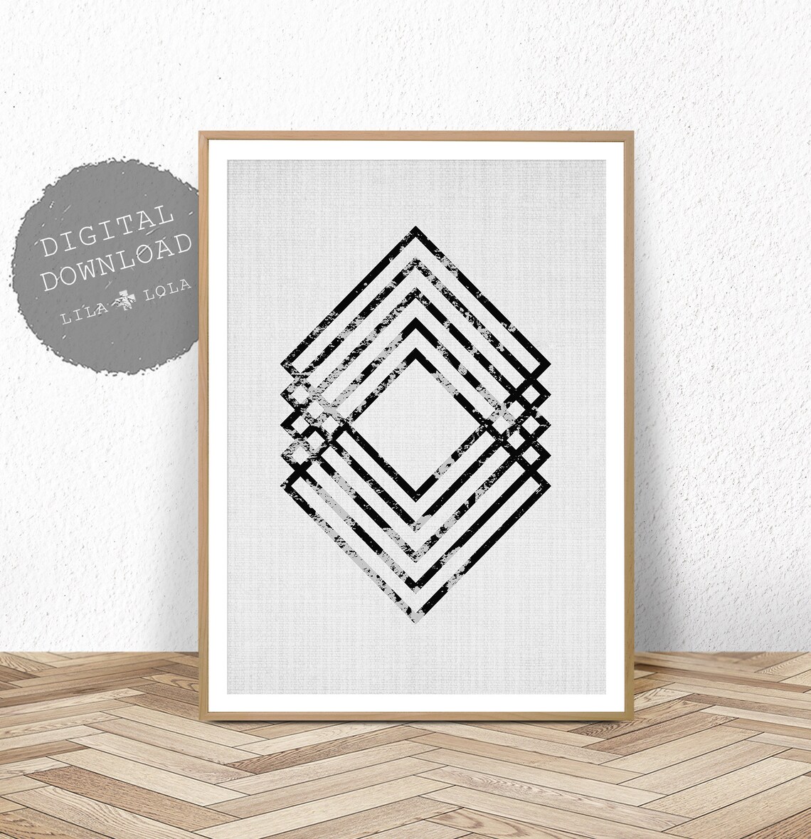 Geometric Black and White Scandinavian Art Print