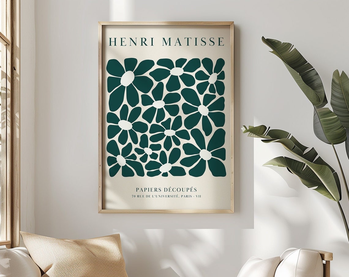 Henri Matisse Emerald Green Flower Papiers Decoupes Art Poster - Image 5