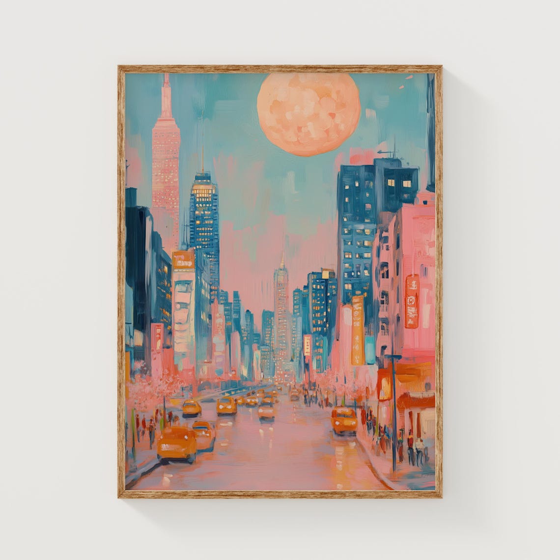 Pastel New York City Skyline, Whimsical Nursery Decor