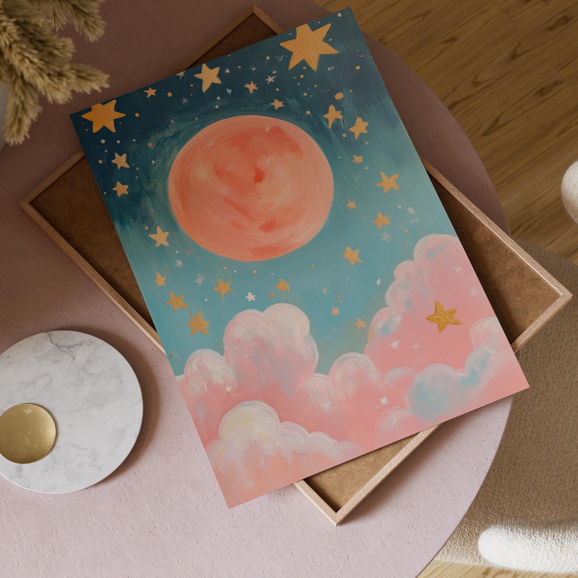 Nursery Moon Stars Art Print, Whimsical Baby Room - Image 2