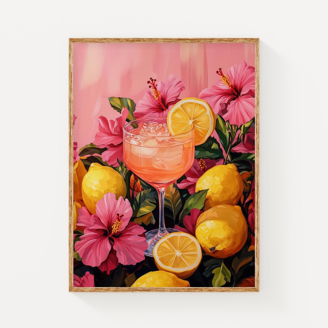 Pink Cocktail - Tropical Summer Drink Poster