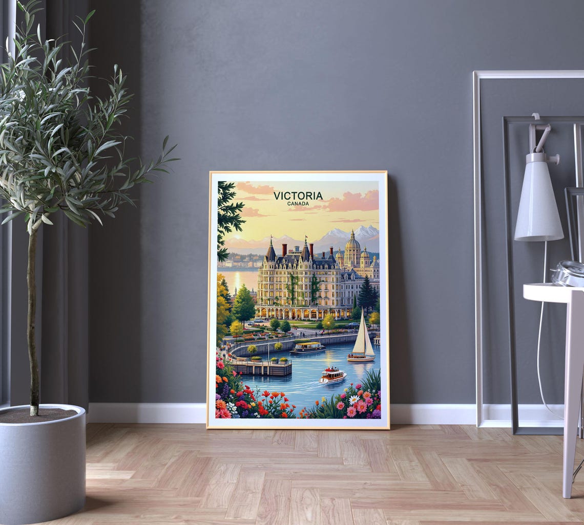 Victoria Canada Waterfront Grand Hotel Sailboats Sunset Poster - Image 5