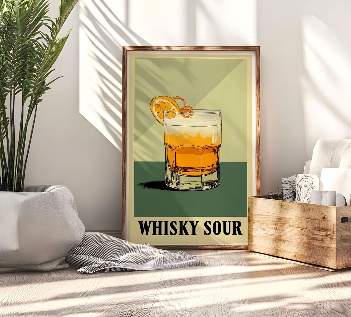 Whisky Sour Retro Style, Vintage Cocktail Decor - Image 6