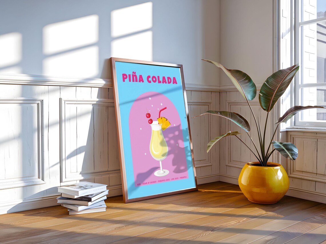 Retro Pina Colada Cocktail Poster - Image 6