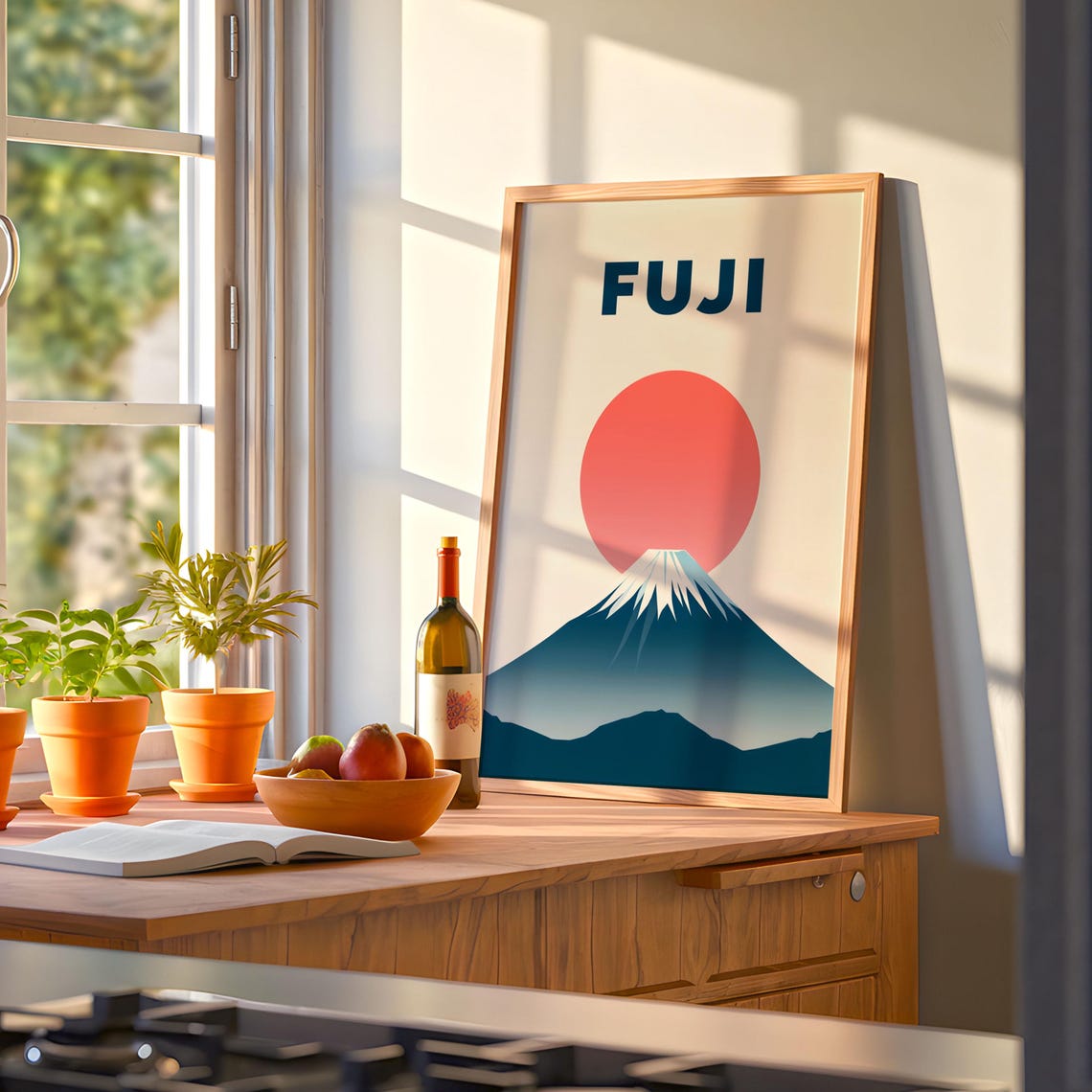Vintage Fuji Mountain Travel Poster, Nature Landscape - Image 2
