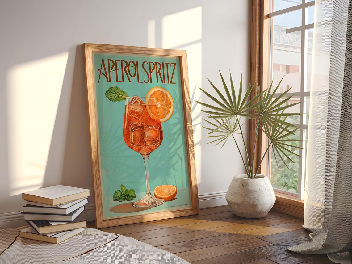 Aperol Spritz Retro Poster, Cocktail Art - Image 3