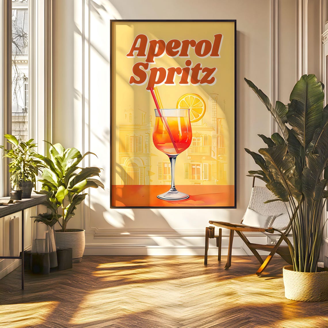 Retro Aperol Spritz Bar Decor Art Print - Image 5