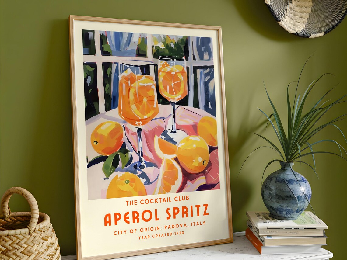 Aperol Spritz Italian Cocktail Art Print