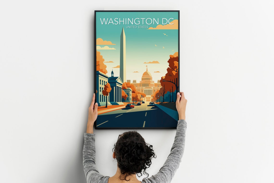 Washington DC Historic Monument Capitol Fall Foliage Mall Poster - Image 2