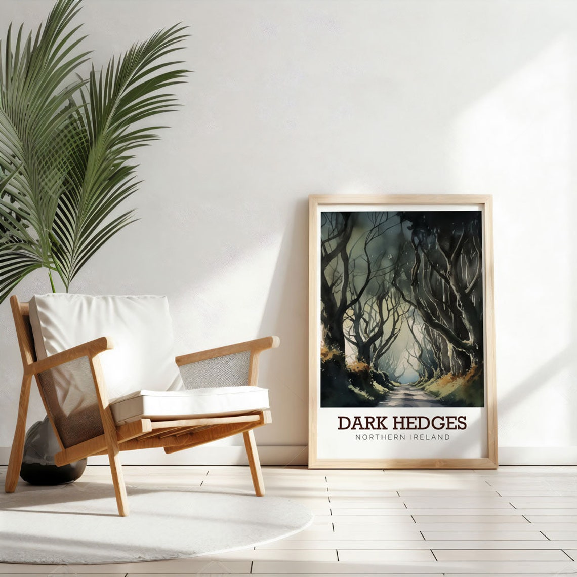 Dark Hedges Northern Ireland Ancient Beech Avenue Watercolor Poster - Image 2
