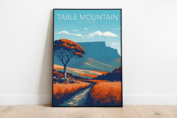 Table Mountain South Africa Art Print Modern Poster Print Available In Many Sizes Or