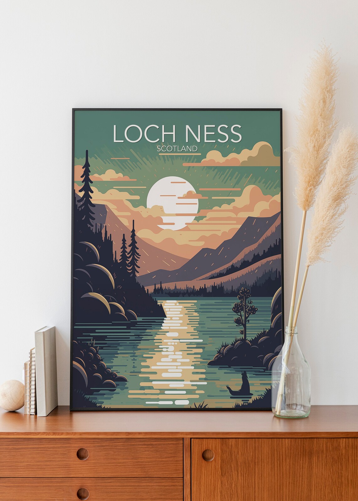 Loch Ness Modern Art Print, Travel Poster - Image 3