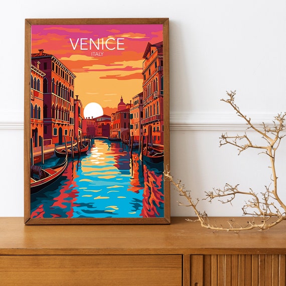 Venice Modern Travel Poster, Europe Art Print