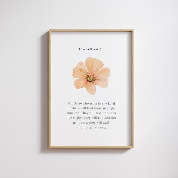 Isaiah 4031 But Those Who Trust In The Lord For Help Bible Verse Wall Art Modern Christian Scripture