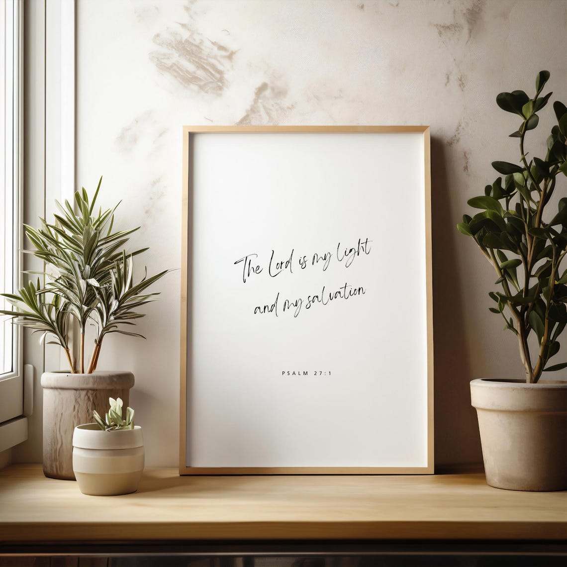 Psalm 27:1 The Lord Is My Light and My Salvation Scripture Poster