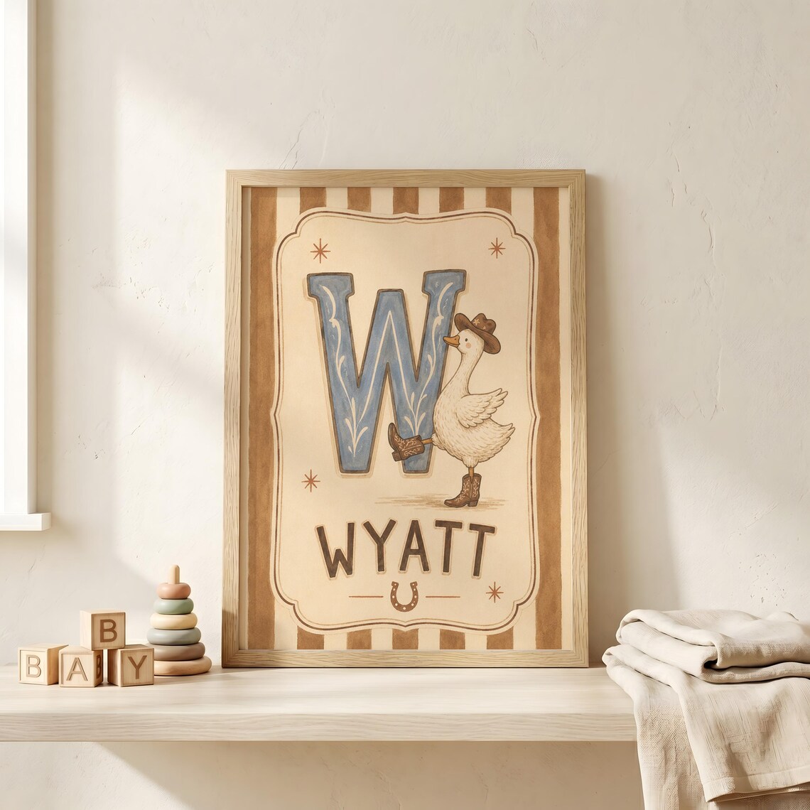 Personalized Silly Cowboy Goose Poster Print
