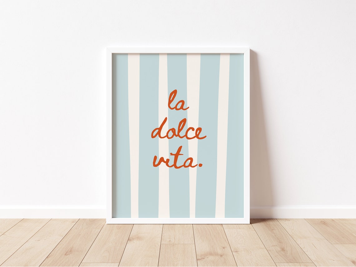 La Dolce Vita Print Italian Summer Print European Trendy Wall Art Italy Poster Amalfi Coast Art Italian Quote Print Summer Art Print - Image 2