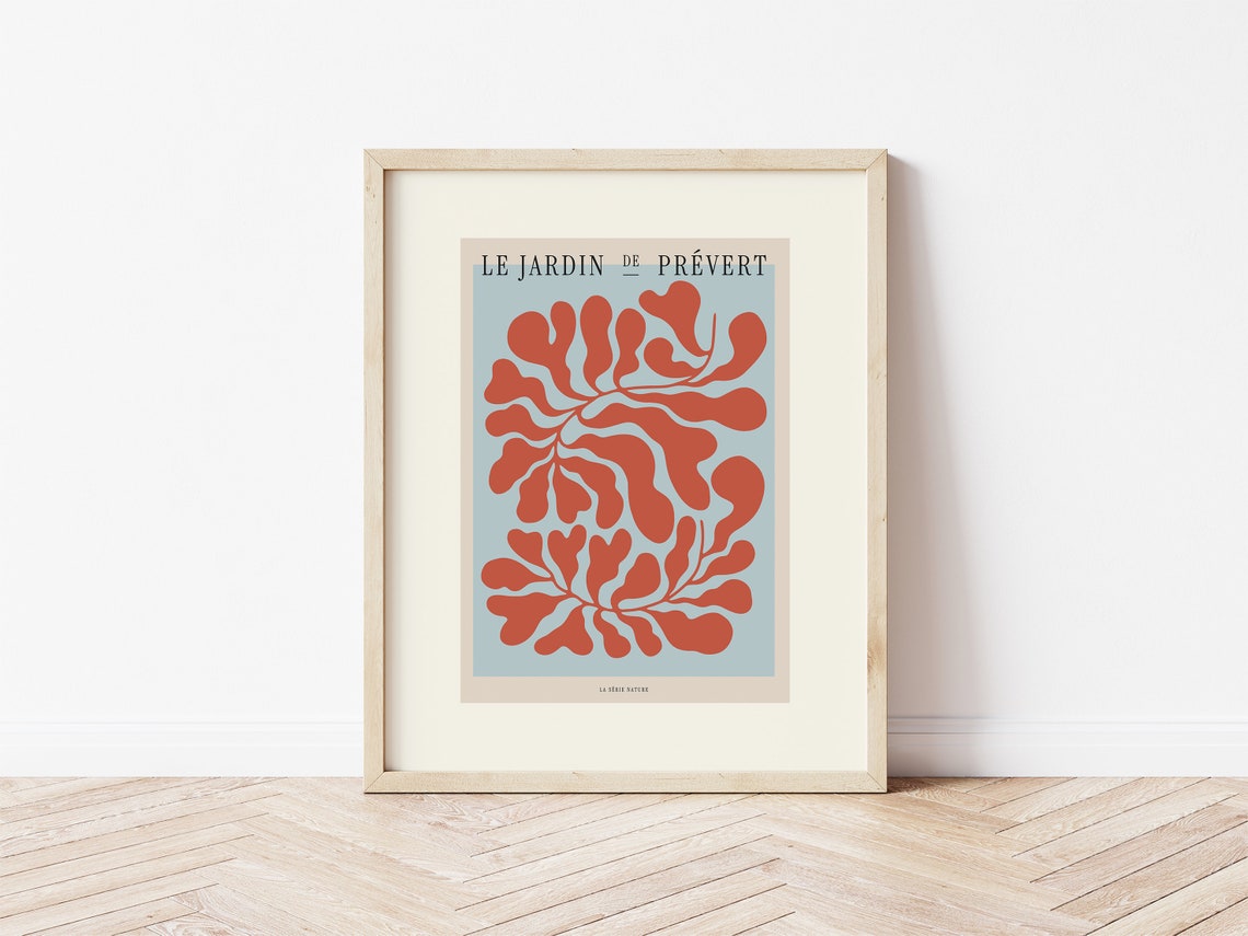 Botanical Print French Floral Print Orange Floral Wall Art Flower Market Poster Boho Flower Art Matisse Flower Print Garden Wall Art - Image 2