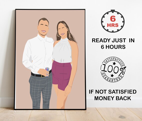 Faceless Party Couple Vector Illustration on Soft Blush Poster