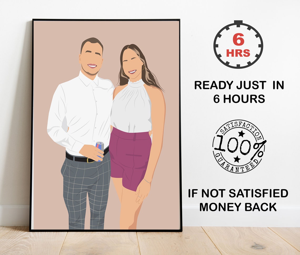 Faceless Party Couple Vector Illustration on Soft Blush Poster